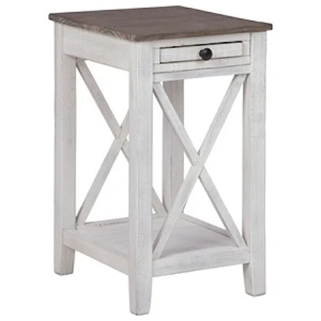 Two-Tone Accent Table with USB Charging